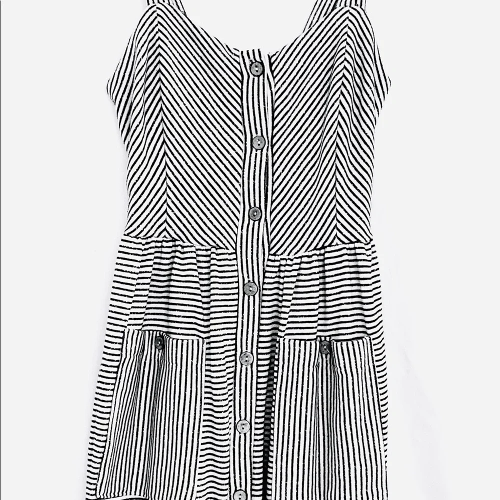 Hailey&Co Striped Black White Button‎ Dress - Picture 3 of 10